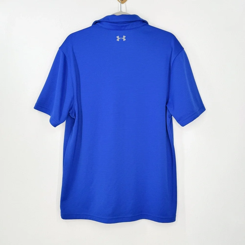 Under Armour Loose HeatGear Blue Short Sleeve 3 Button Polo Men’s Size Large